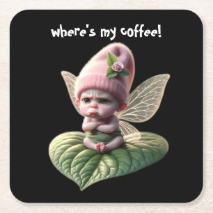 Dessous De Verre Carré Où est My Coffee !