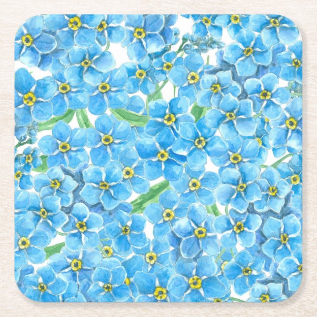 Dessous De Verre Carré Oublie-moi pas l'aquarelle (Devant)