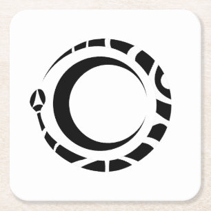 Dessous De Verre Carré ouroboros et lune