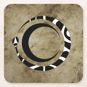 Dessous De Verre Carré ouroboros et lune