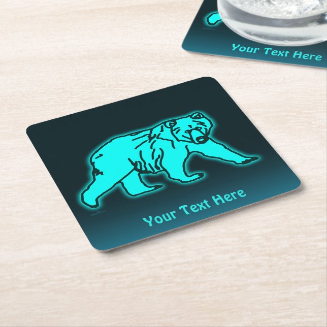 Dessous De Verre Carré Ours bleu Kodiak (Incliné)