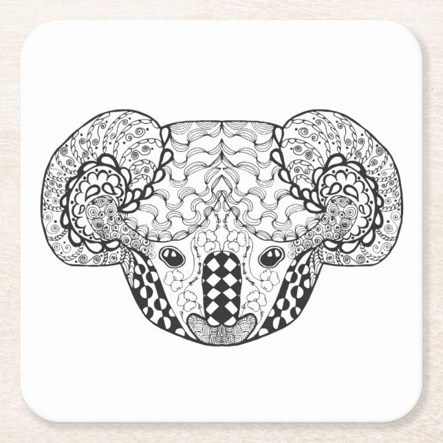 Dessous De Verre Carré Ours de koala inspiré (Devant)
