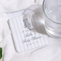 Ours en peluche vintage bleu Garçon Baby Shower