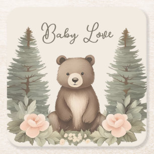 Dessous De Verre Carré Ours forestier
