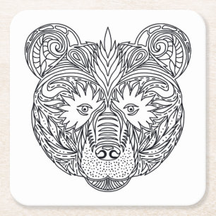 Dessous De Verre Carré Ours inspiré