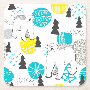Dessous De Verre Carré Ours polaire