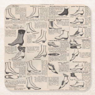 Dessous De Verre Carré Page de catalogue de chaussures pour dames ancienn
