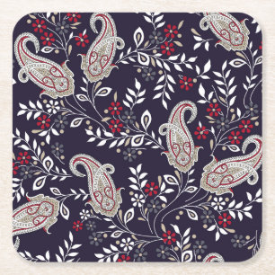Dessous De Verre Carré Paisley indien traditionnel, motif sans soudure.