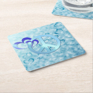 Dessous De Verre Carré Paix Bleue