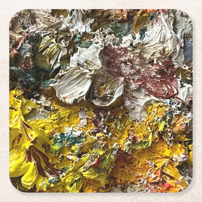 Dessous De Verre Carré Palette de l'artiste #1 (Devant)