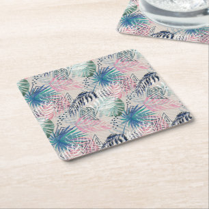 Dessous De Verre Carré Palm feuille, tropical, botanique, feuille, jungle