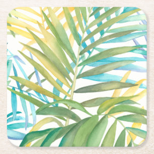 Dessous De Verre Carré Palmettes tropicales