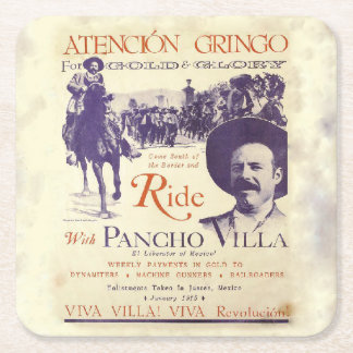 Dessous De Verre Carré Pancho Villa 🔥 Héros Général Mexicain