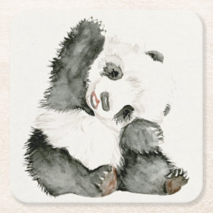 Dessous De Verre Carré Panda bébé   Cute & Furry