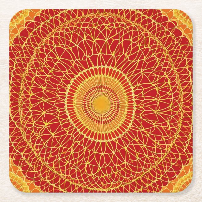 Dessous De Verre Carré Panier d'automneFleur tissée (Devant)