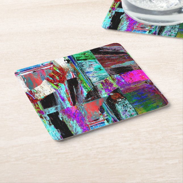 Dessous De Verre Carré Paper Coaster – Neon Pulse (Incliné)