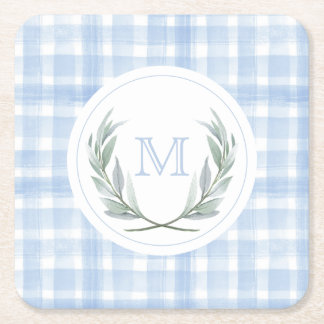 Dessous De Verre Carré Papier blanc En vichy Laurel Crest