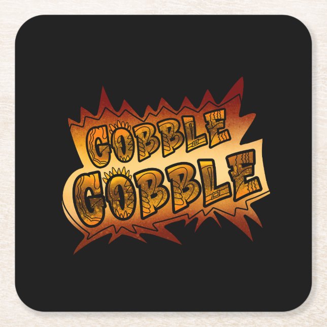 Dessous De Verre Carré Papier Graffiti Gobble Gobble (Devant)