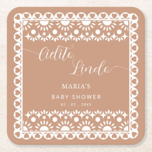 Dessous De Verre Carré Papier mexicain PicadoCielito Lindo Baby shower