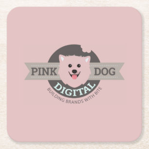 Dessous De Verre Carré Papier numérique coaster Pink Dog