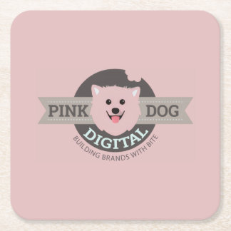 Dessous De Verre Carré Papier numérique coaster Pink Dog
