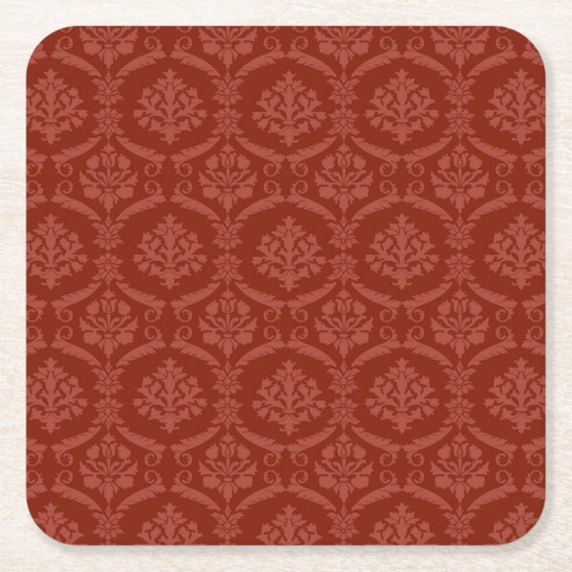 Dessous De Verre Carré Papier peint 3 de damassé (Devant)