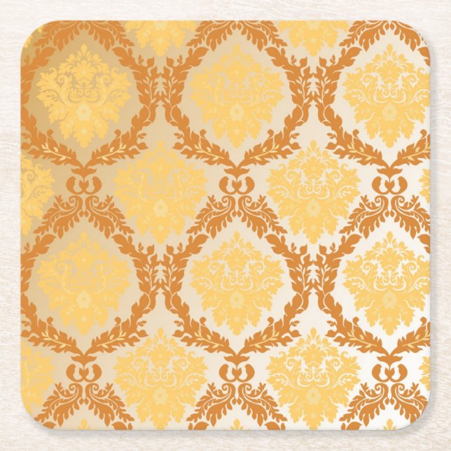 Dessous De Verre Carré Papier peint 5 de damassé (Devant)