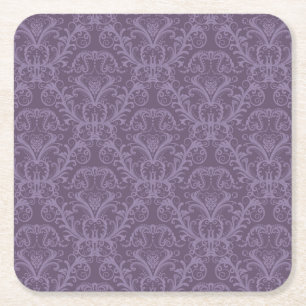 Dessous De Verre Carré Papier peint à fleurs mauves 2