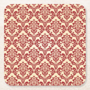 Dessous De Verre Carré Papier peint de motif de damassé
