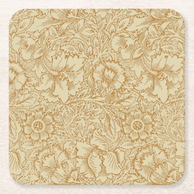 Dessous De Verre Carré Papier peint floral Poppy de William Morris (Devant)