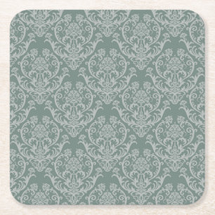 Dessous De Verre Carré Papier peint floral vert