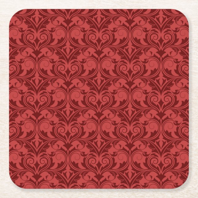 Dessous De Verre Carré Papier peint rouge (Devant)