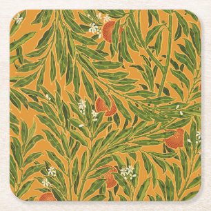 Dessous De Verre Carré Papier peint Vintage Orange Tree Motif Art Nouveau