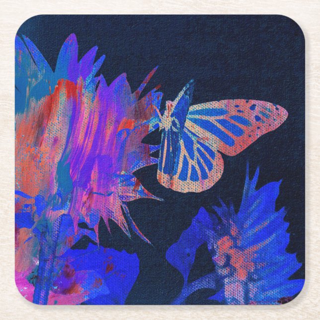 Dessous De Verre Carré Papillon  (Devant)
