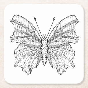 Dessous De Verre Carré Papillon 3 de style