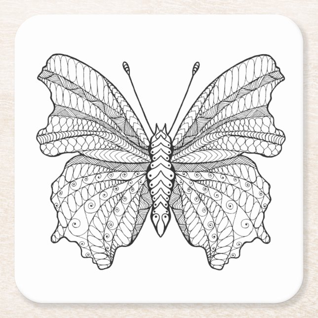 Dessous De Verre Carré Papillon 3 de style (Devant)