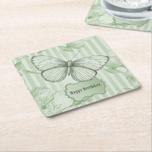 Dessous De Verre Carré Papillon de menthe Sweet Sixteen