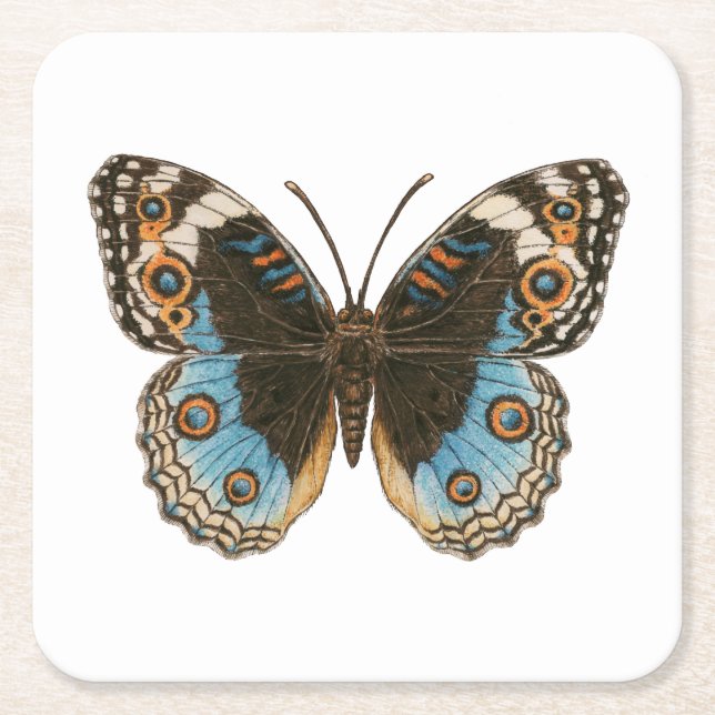 Dessous De Verre Carré Papillon Pansy Bleu (Devant)