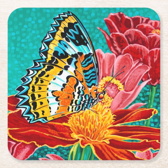 Dessous De Verre Carré Papillon pointu I (Devant)