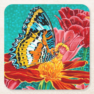 Dessous De Verre Carré Papillon porté en équilibre I
