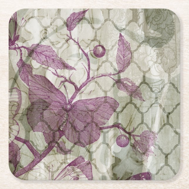 Dessous De Verre Carré Papillons arabes III (Devant)