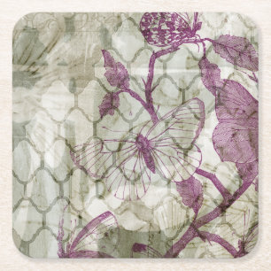 Dessous De Verre Carré Papillons arabes IV