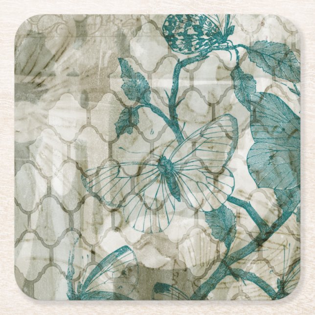 Dessous De Verre Carré Papillons arabes VI (Devant)