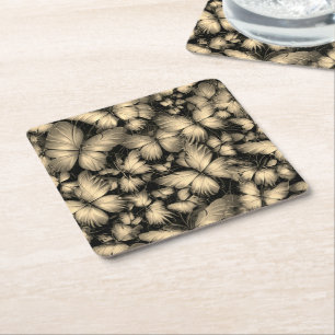 Dessous De Verre Carré Papillons d'or