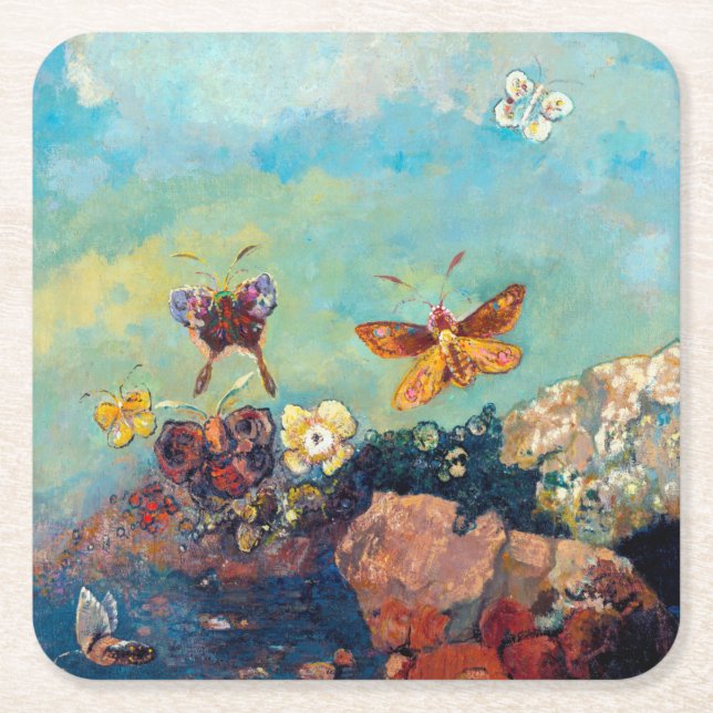 Dessous De Verre Carré Papillons, Redon (Devant)