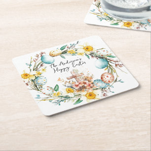 Dessous De Verre Carré Pâques croisées et florales