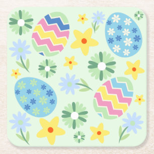 Dessous De Verre Carré Pâques florales