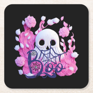 Dessous De Verre Carré paquet de fantôme mignon Halloween boo