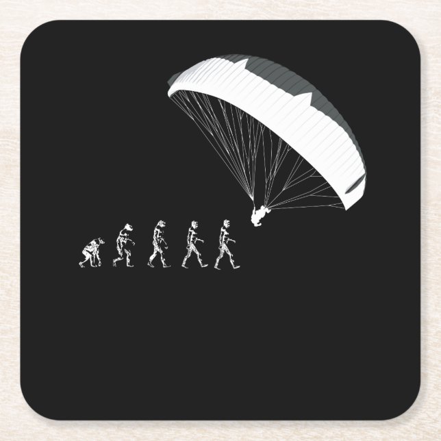 Dessous De Verre Carré Parachutes Parapente L'évolution (Devant)