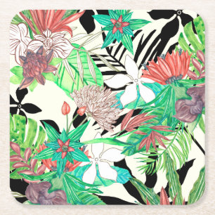 Dessous De Verre Carré Paradis floral II